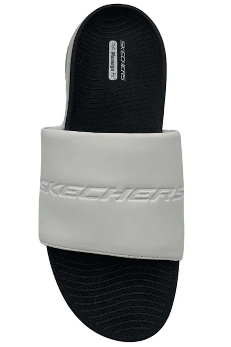 Skechers Men's Gowalk Massage Fit Slide Sandals Kneaded Relief White - Medium - Picture 2 of 3